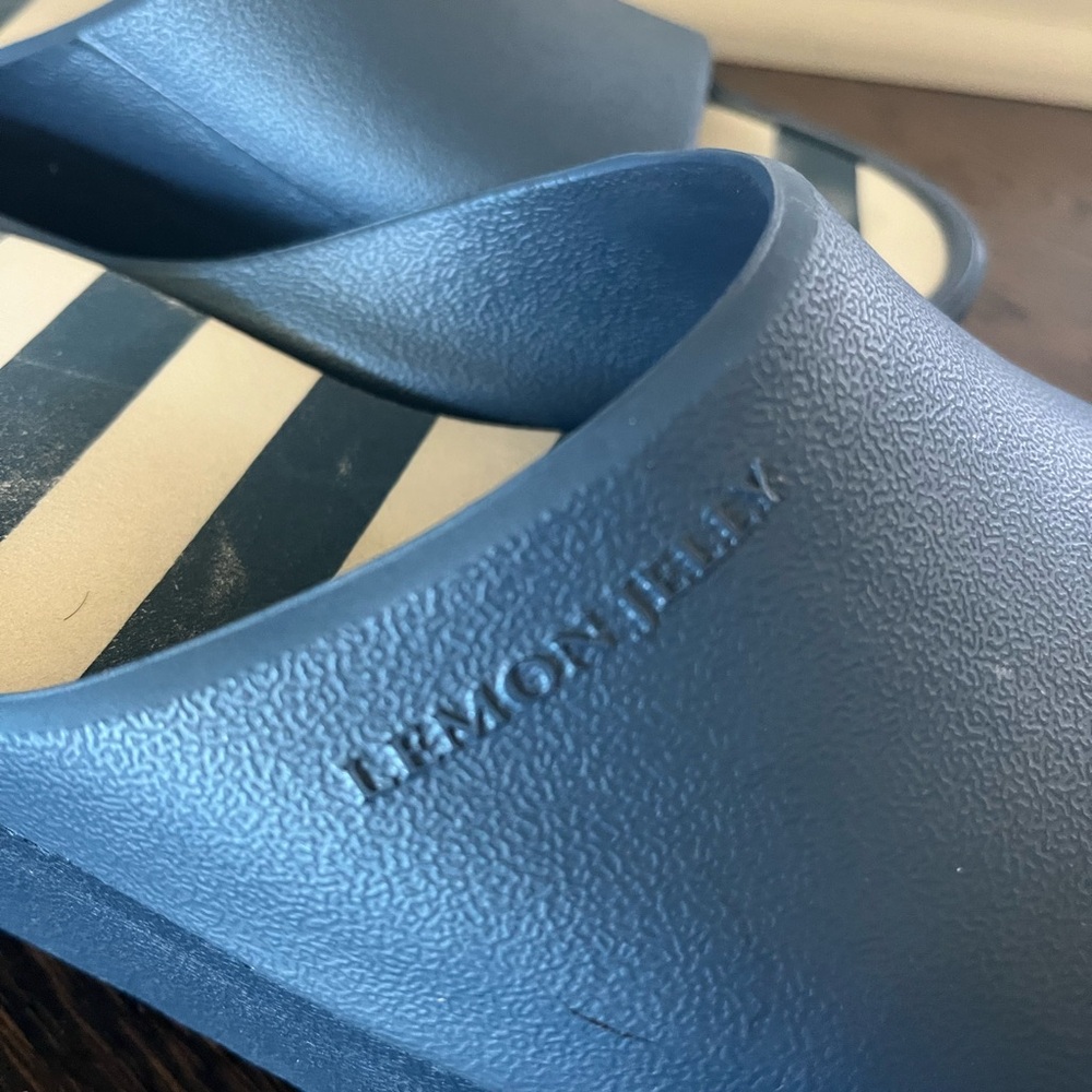 Lemon Jelly slides blue sandals platform UK 41 Y2K - Picture 4 of 7
